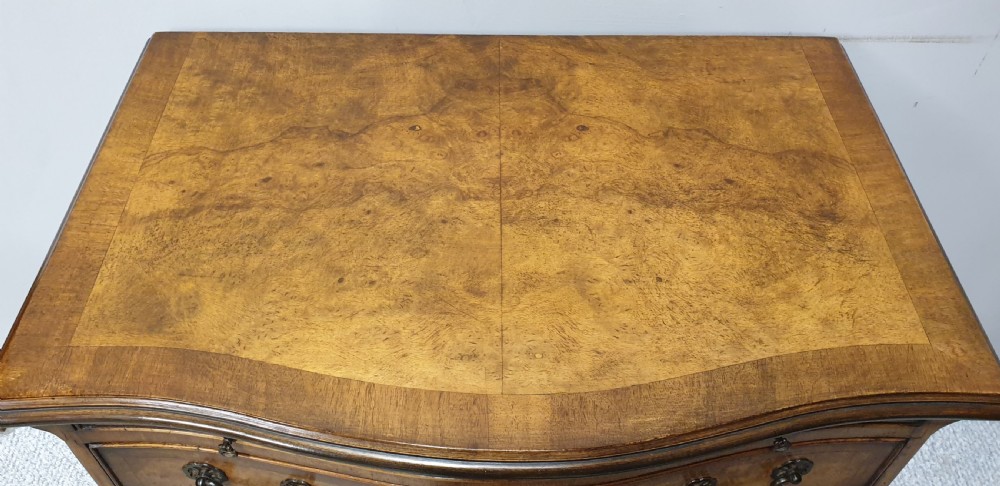 Burr Walnut Serpentine Chest of Drawers View XI