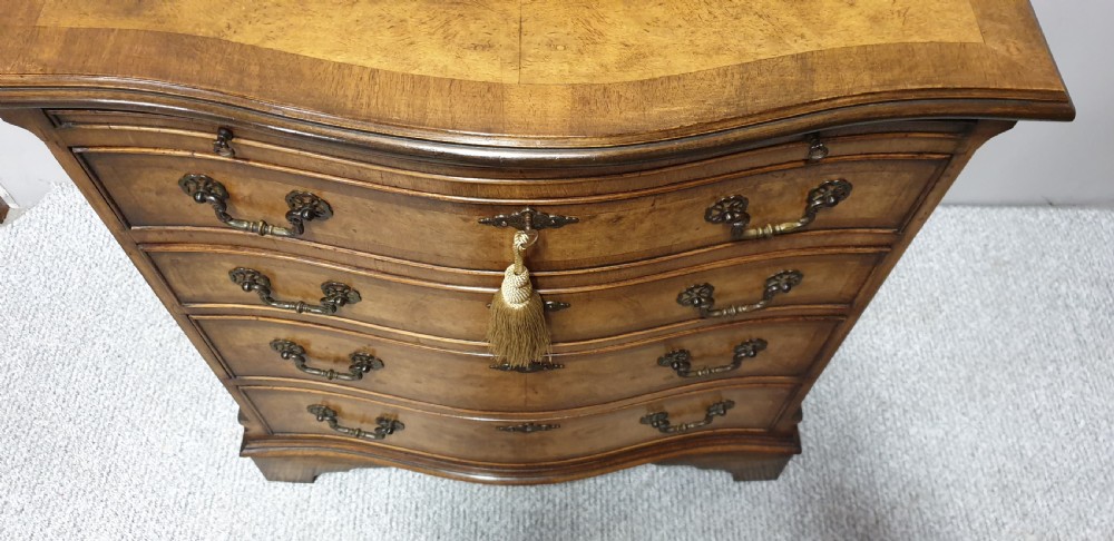 Burr Walnut Serpentine Chest of Drawers View XII