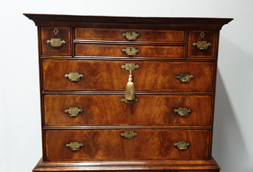 Outstanding Burr Walnut Chest of Drawers on Stand View IV