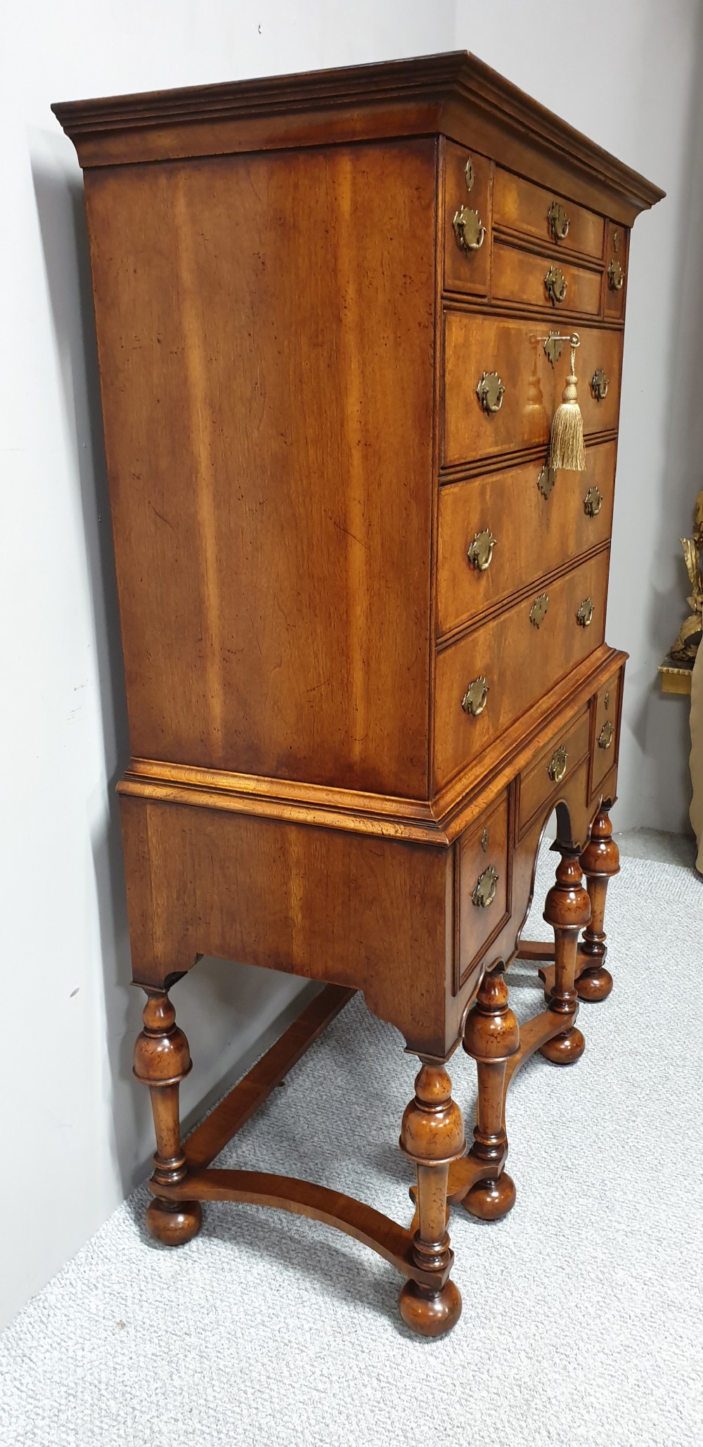 Outstanding Burr Walnut Chest of Drawers on Stand View VI