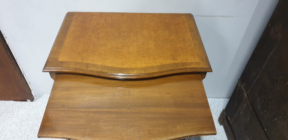 Burr Walnut Serpentine Shaped Chest of Drawers View V
