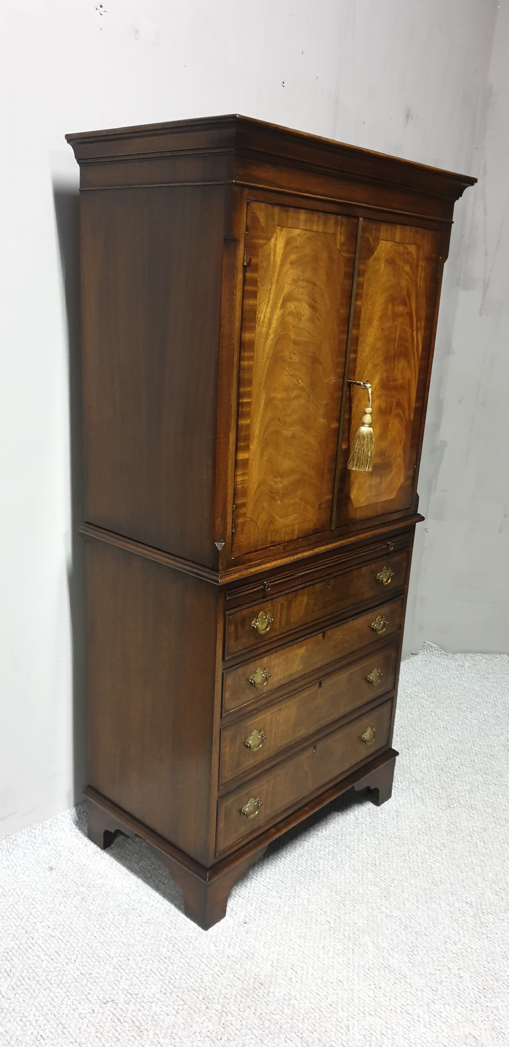 Small Proportioned Mahogany Linen Press View IX