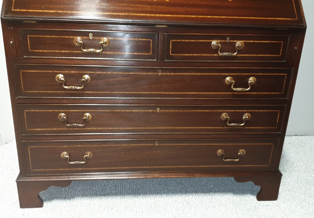 Excellent Quality Inlaid Mahogany Bureau Bookcase View IV