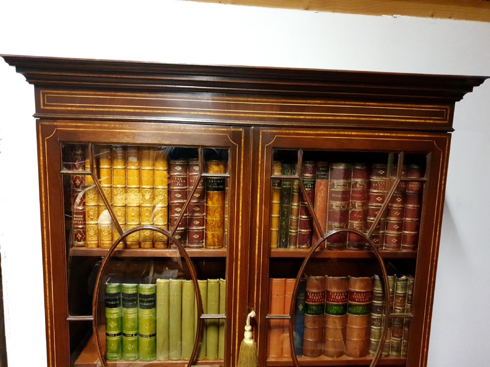 Excellent Quality Inlaid Mahogany Bureau Bookcase View V