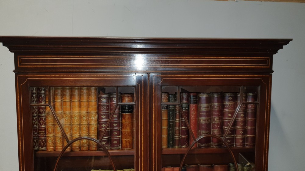 Excellent Quality Inlaid Mahogany Bureau Bookcase View XI