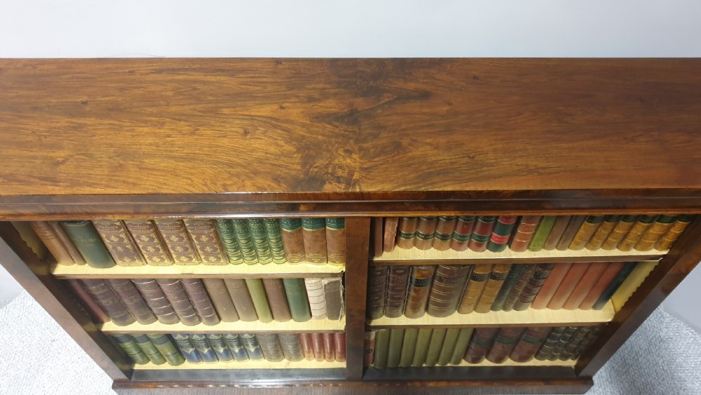Victorian Burr Walnut Adjustable Open Bookcase View IV