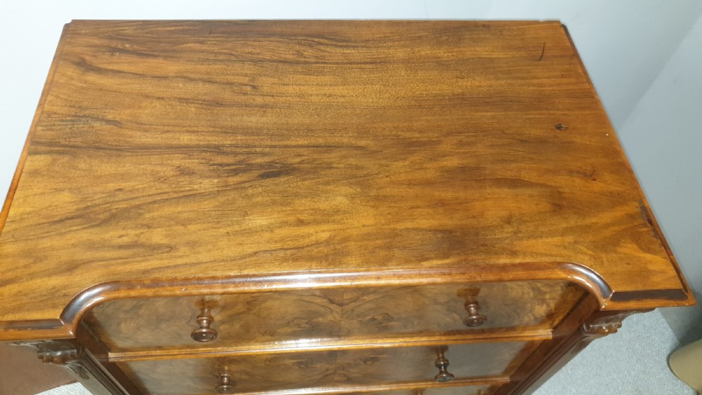 Outstanding Burr Walnut Wellington Chest of Drawers View XI