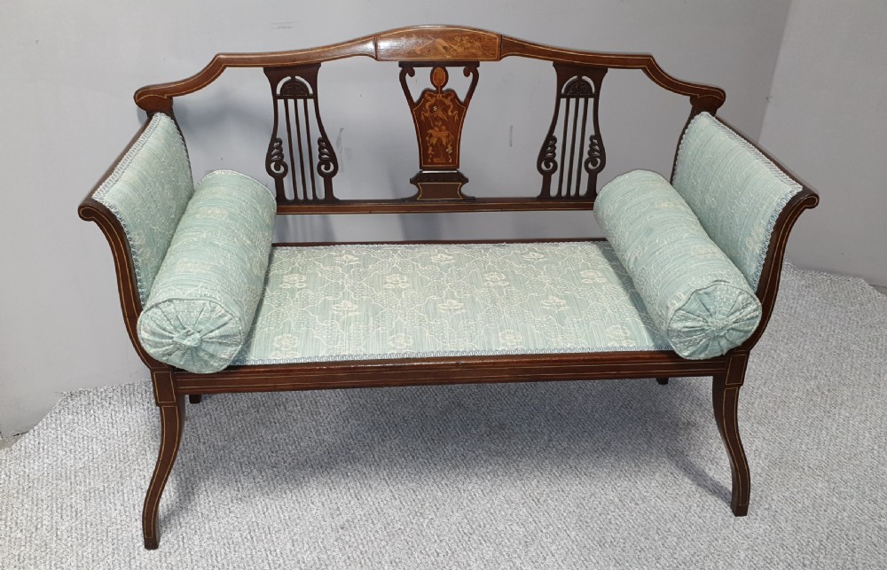 Superb Mahogany Inlaid Window Seat View II