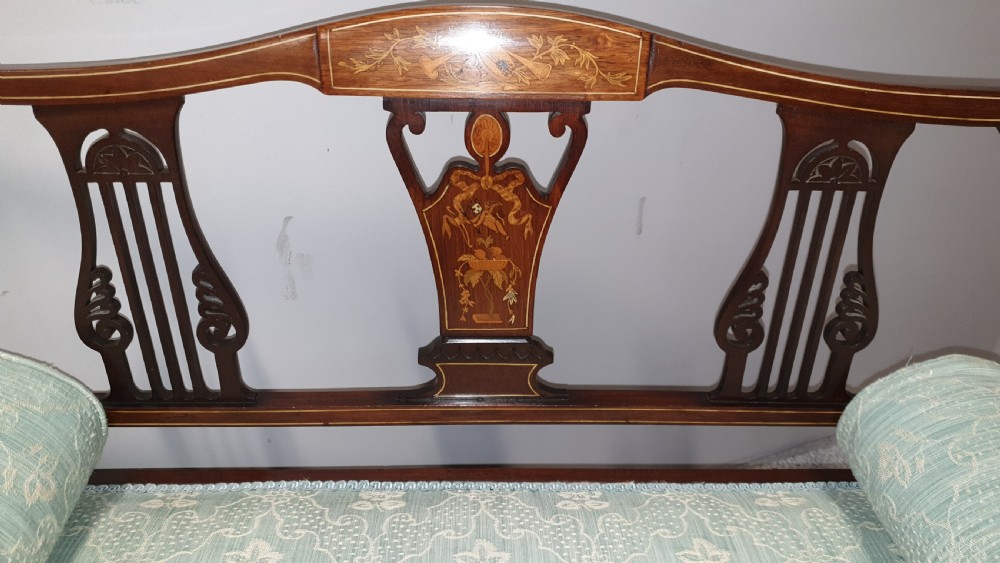 Superb Mahogany Inlaid Window Seat View III