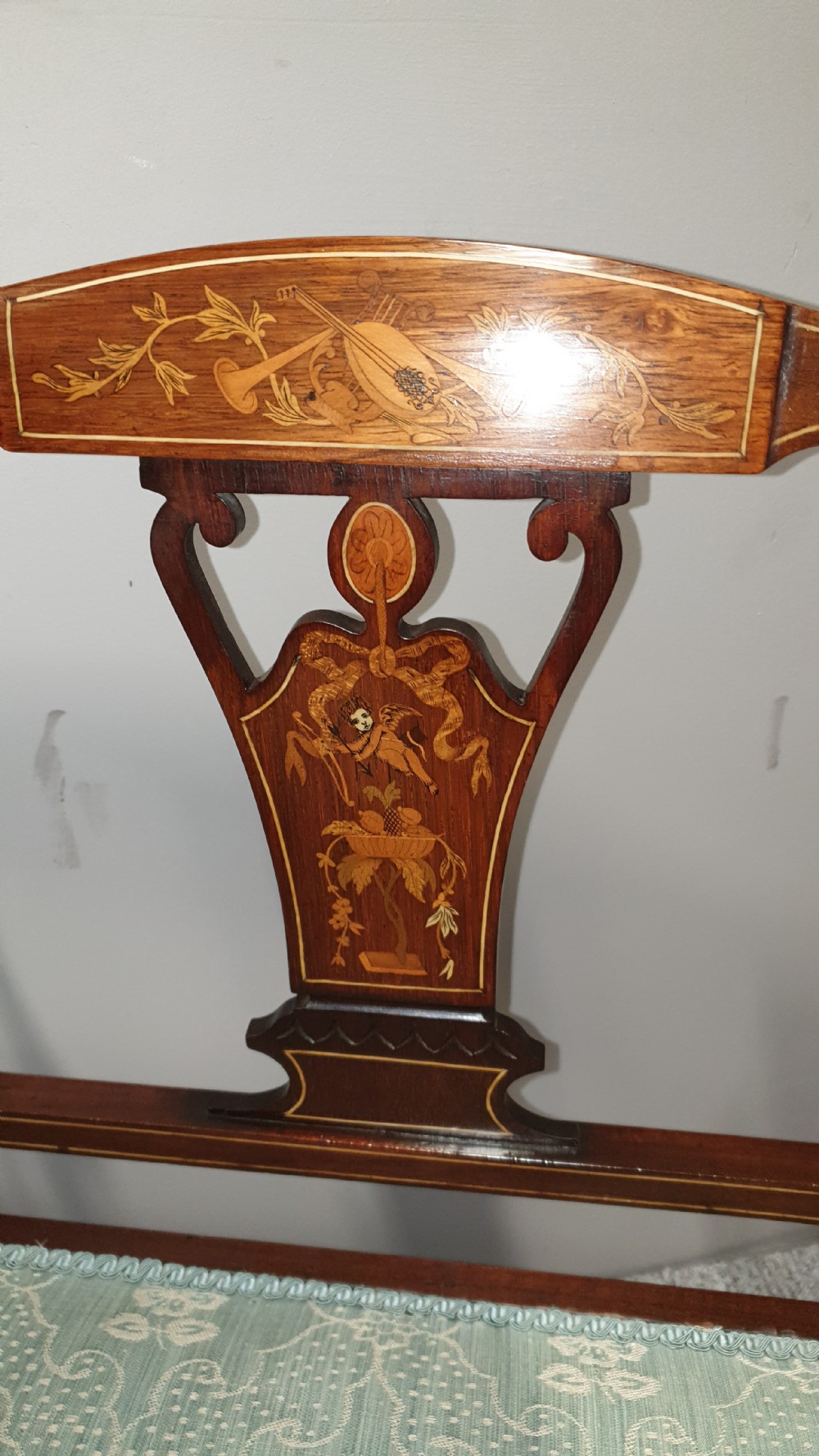 Superb Mahogany Inlaid Window Seat View IV