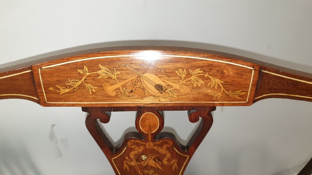 Superb Mahogany Inlaid Window Seat View V
