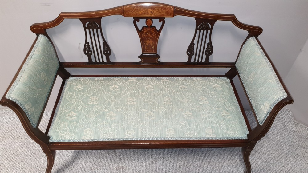 Superb Mahogany Inlaid Window Seat View VIII