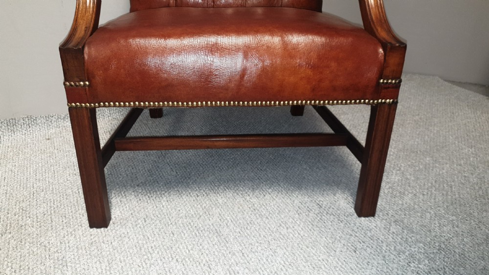 Outstanding Pair Leather Gainsborough Library Chairs View V
