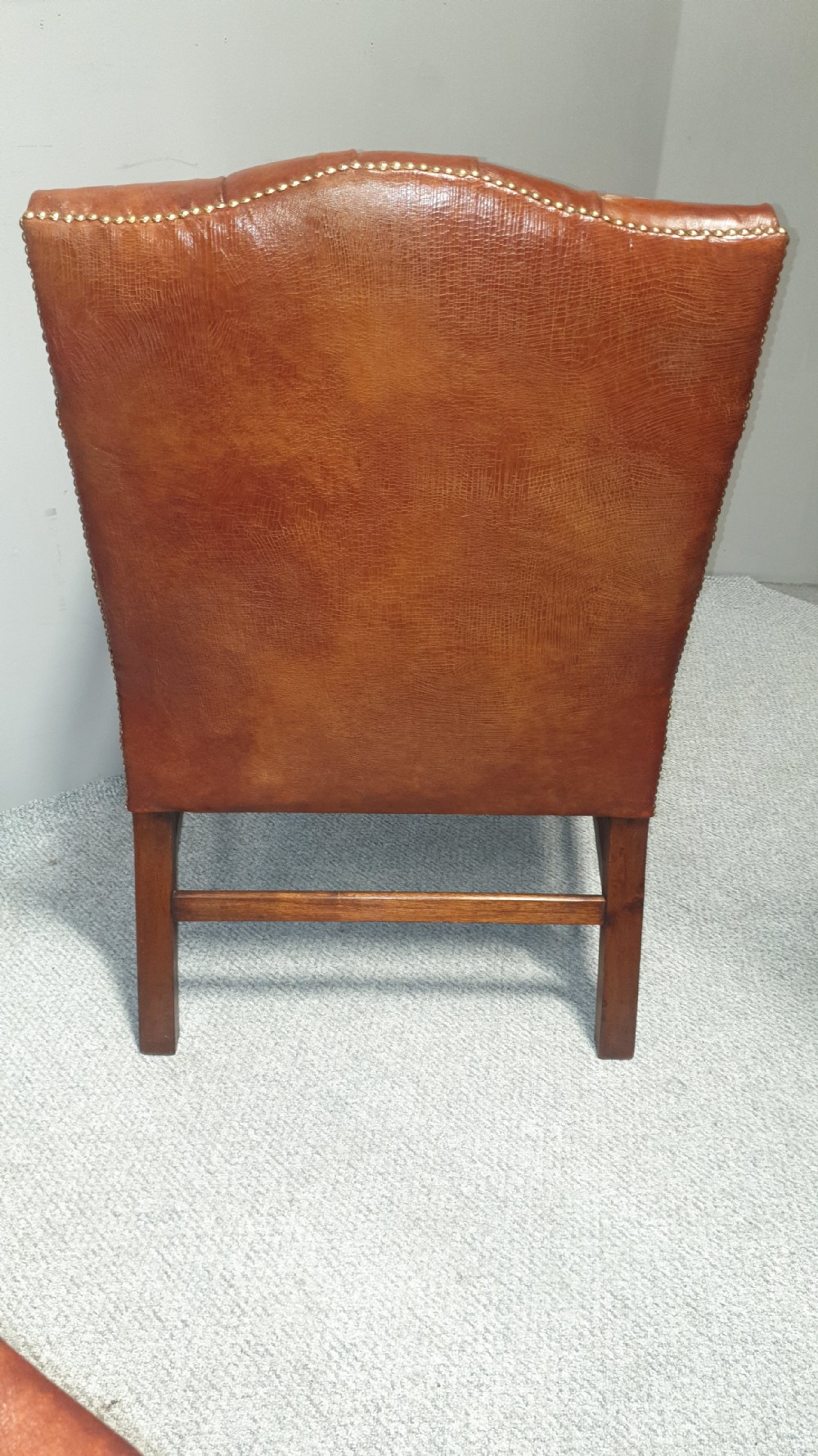 Outstanding Pair Leather Gainsborough Library Chairs View VII