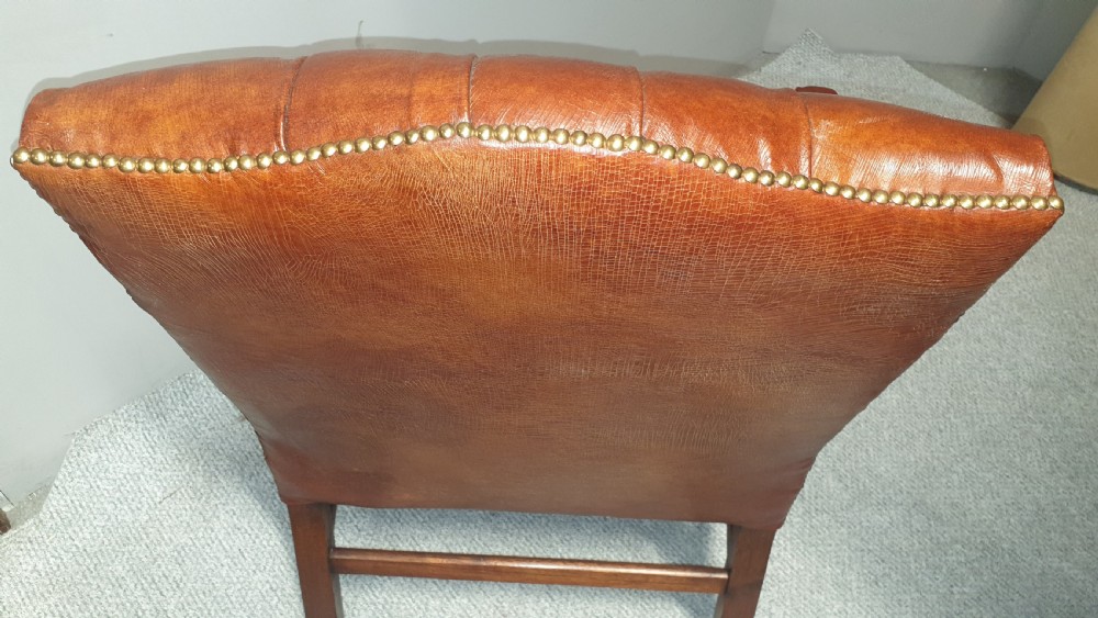 Outstanding Pair Leather Gainsborough Library Chairs View VIII