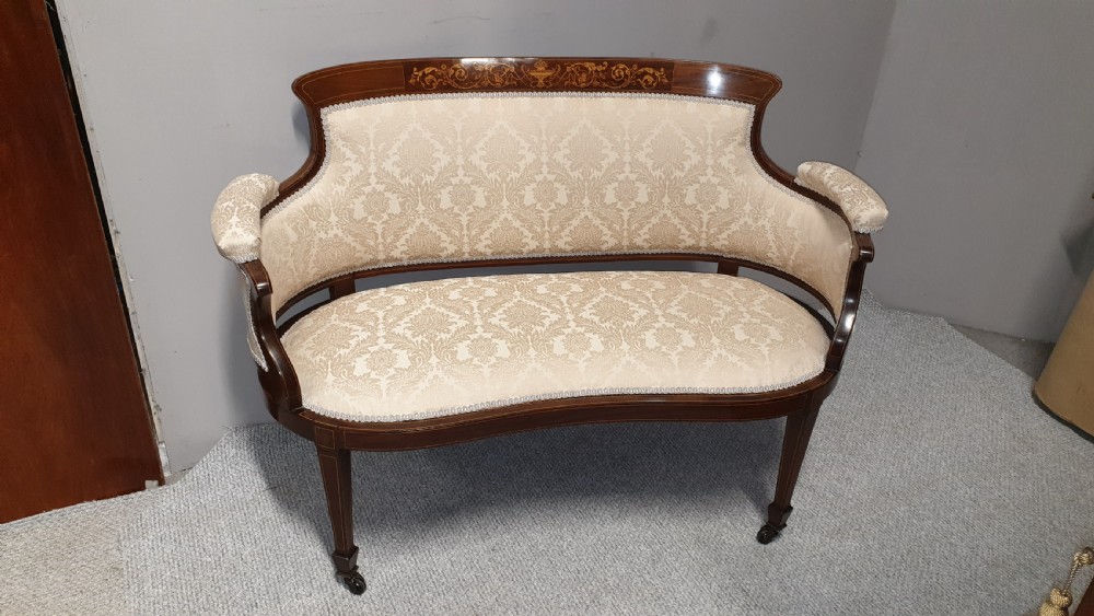 Outstanding  Inlaid Mahogany Window Sofa View II