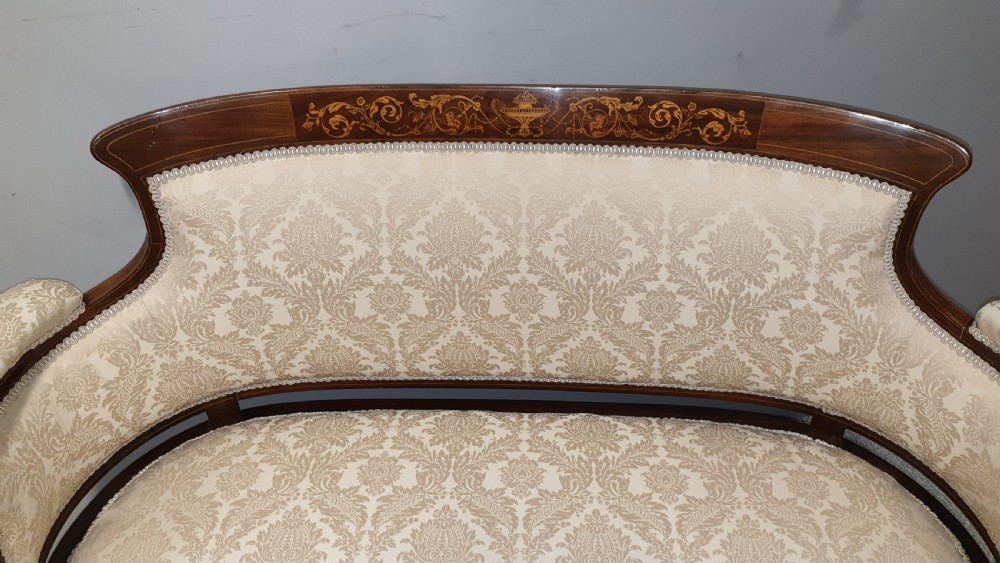 Outstanding  Inlaid Mahogany Window Sofa View III