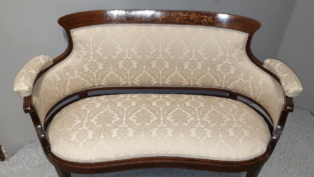 Outstanding  Inlaid Mahogany Window Sofa View IV