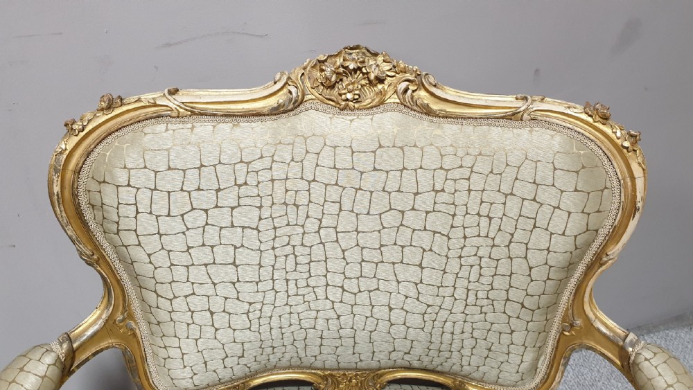 Fabulous French Gilt Two Seater Sofa View III