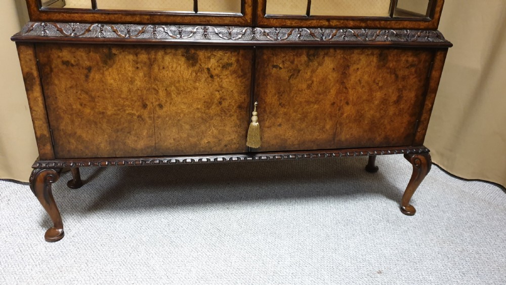 Top Quality Burr Walnut Display Cabinet View II