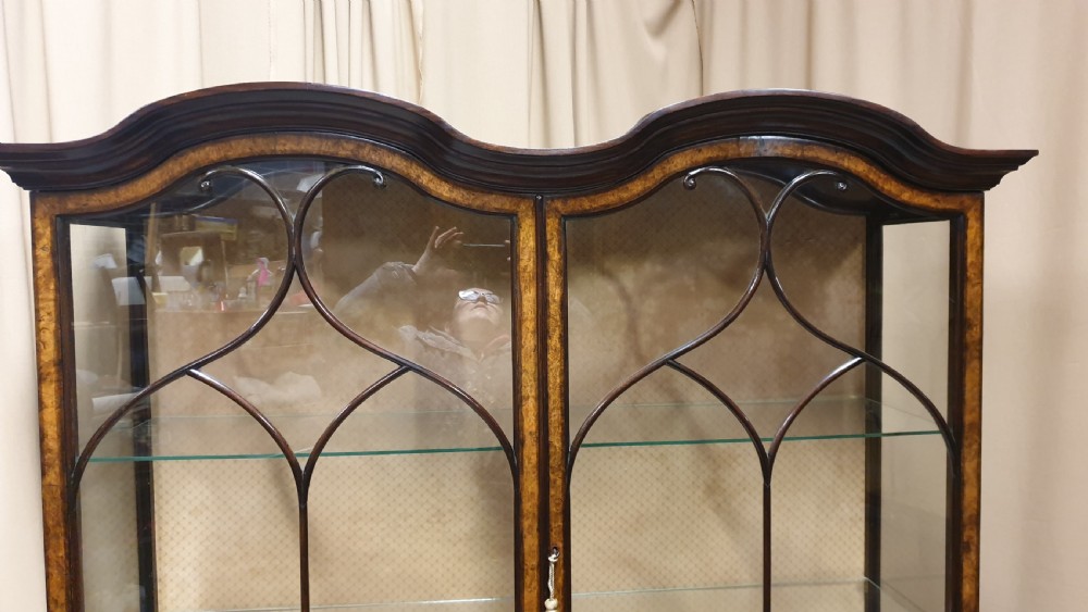 Top Quality Burr Walnut Display Cabinet View IV