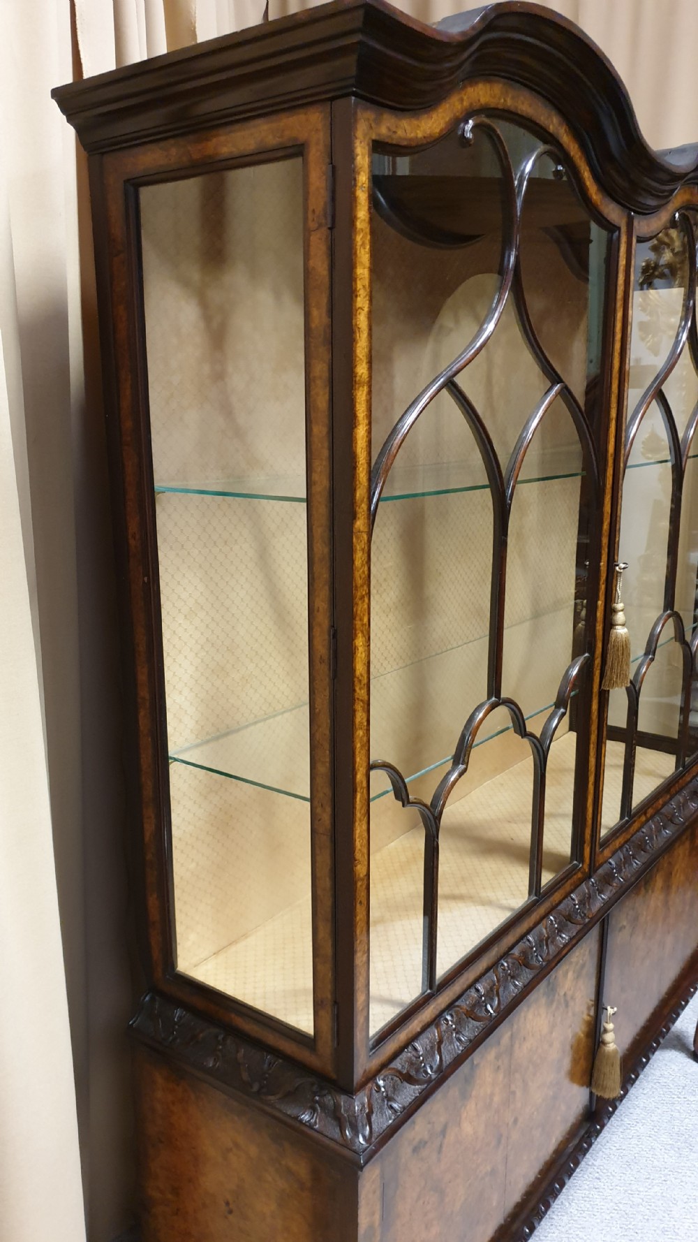 Top Quality Burr Walnut Display Cabinet View X