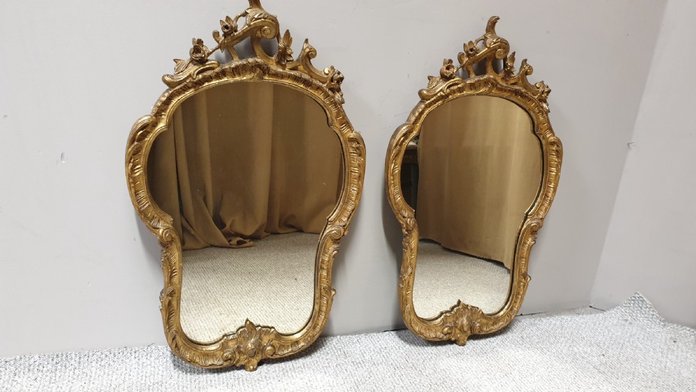 PAIR VICTORIAN GILT ROCOCO MIRRORS