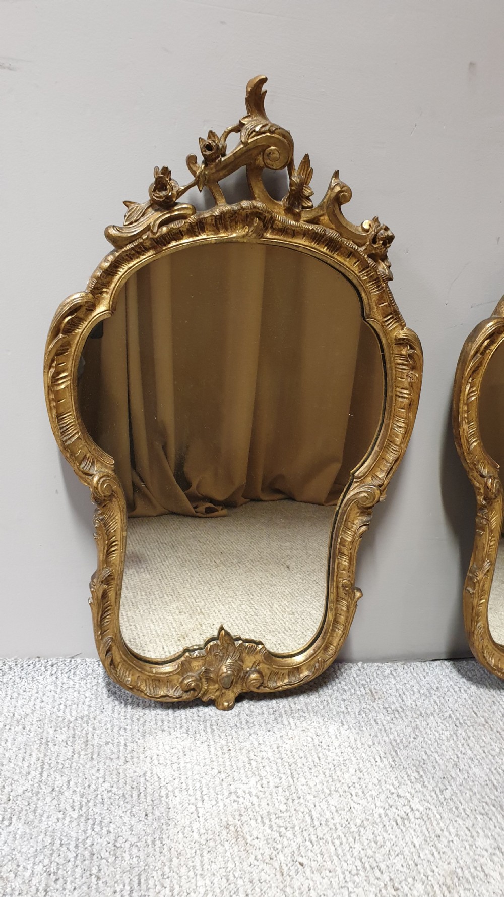 PAIR VICTORIAN GILT ROCOCO MIRRORS View II