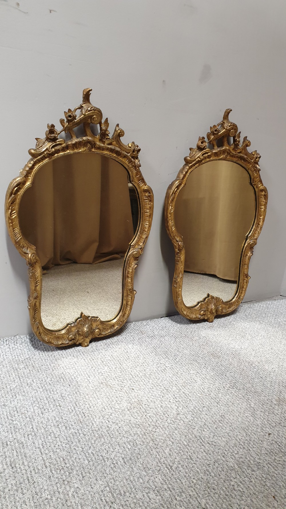 PAIR VICTORIAN GILT ROCOCO MIRRORS View V