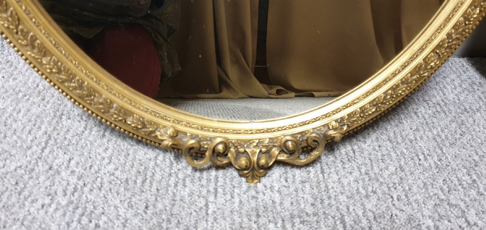Superb Quality Pair Victorian Oval Gilt Wall Mirrors View IV