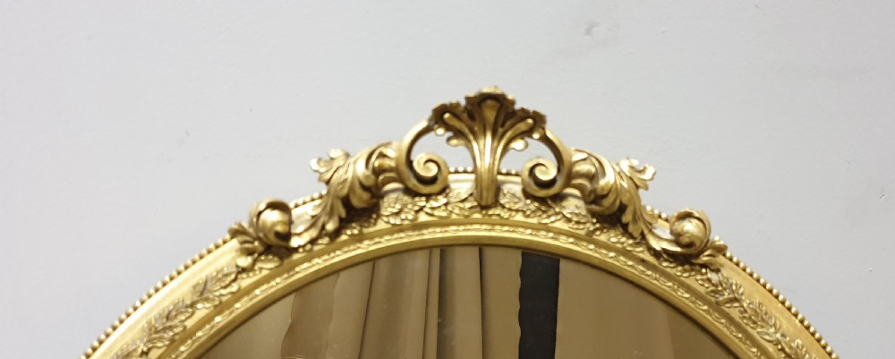 Superb Quality Pair Victorian Oval Gilt Wall Mirrors View V