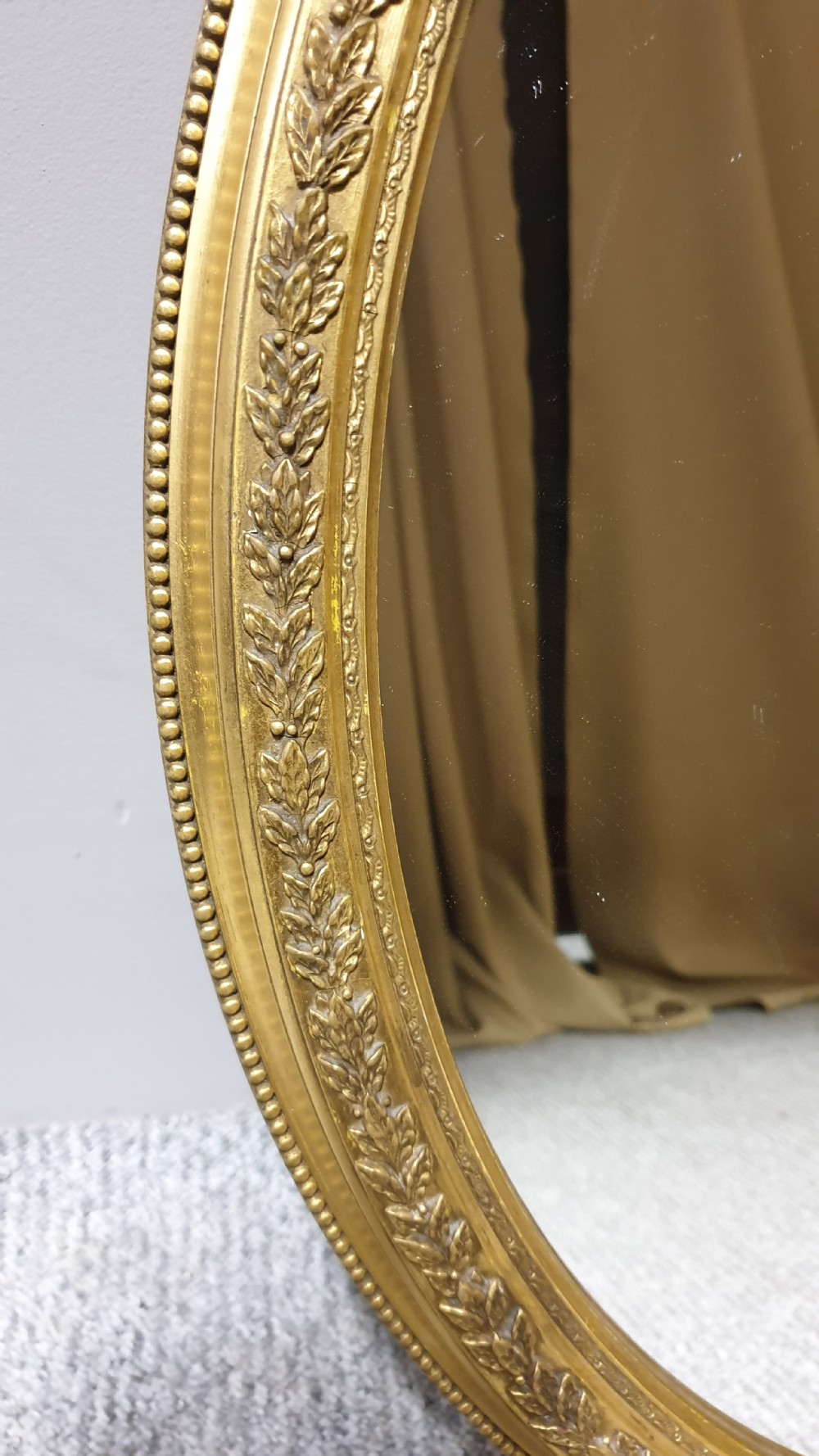 Superb Quality Pair Victorian Oval Gilt Wall Mirrors View VI