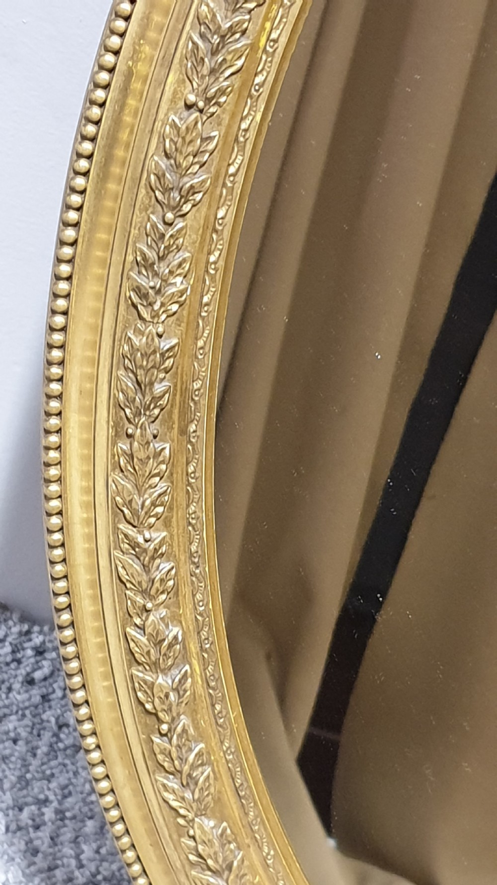 Superb Quality Pair Victorian Oval Gilt Wall Mirrors View IX
