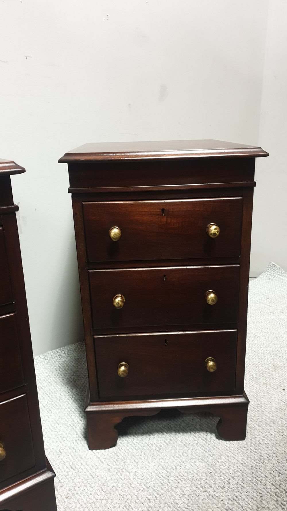 Pair Mahogany Bedside Chests of Drawers View III