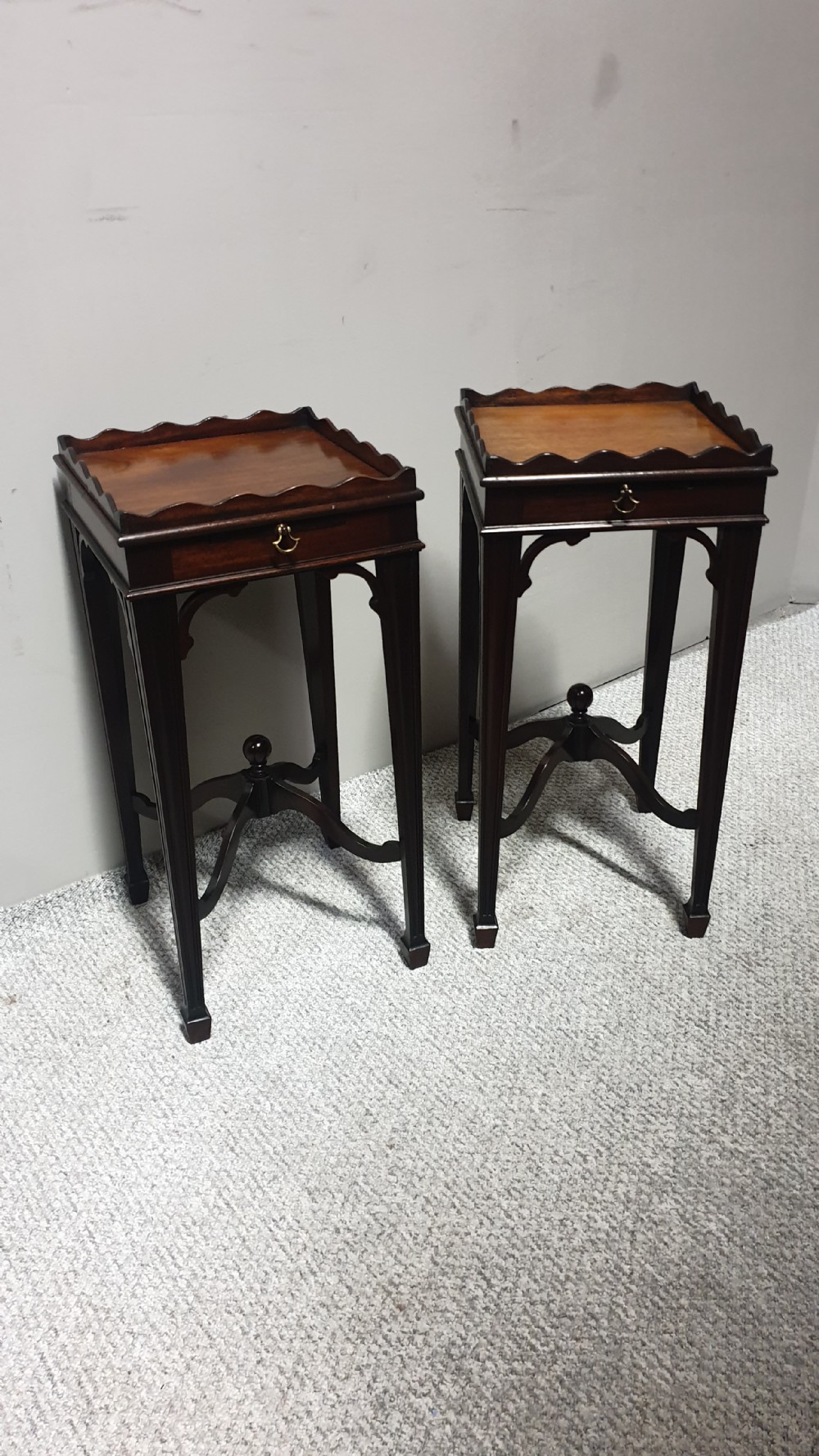 Pair Mahogany Lamp Night Tables