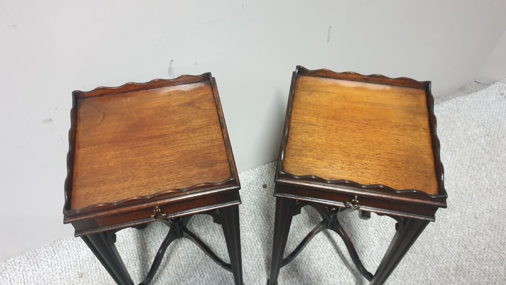 Pair Mahogany Lamp Night Tables View II