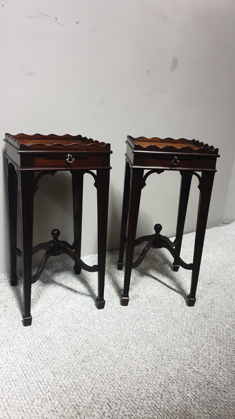Pair Mahogany Lamp Night Tables View V