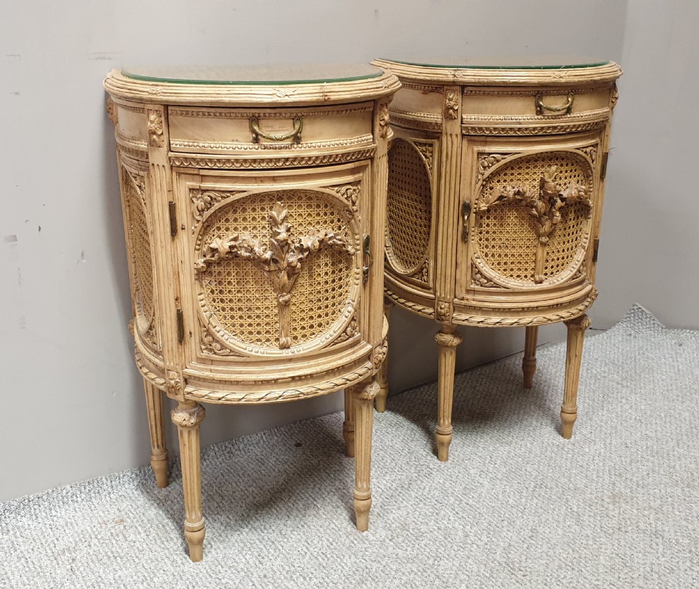 Fabulous French Bergere Bedside Cabinets View II