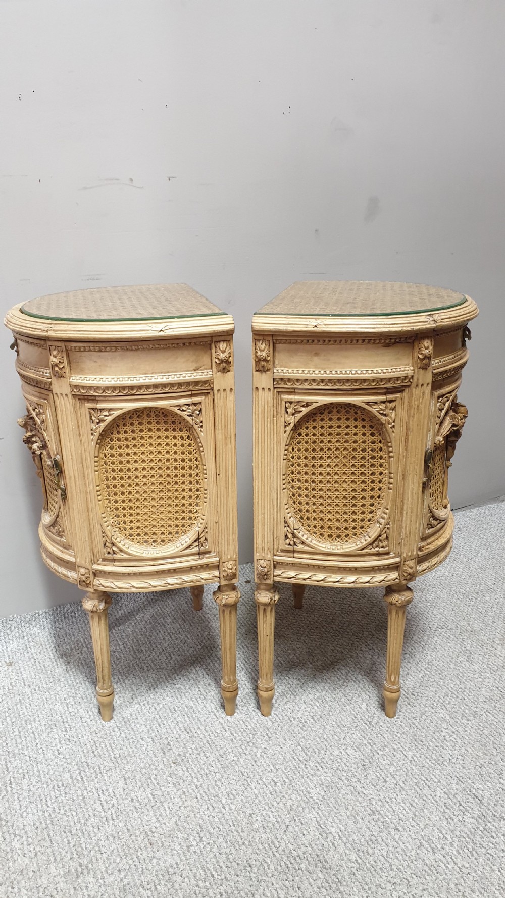 Fabulous French Bergere Bedside Cabinets View VI