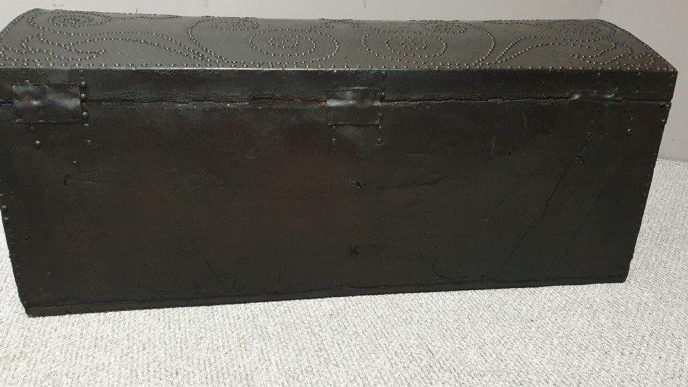 European C18th Crocodile Covered and Studded Travelling Chest View XX