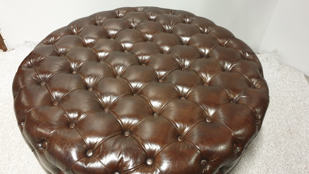 Large Round Leather Stool View III