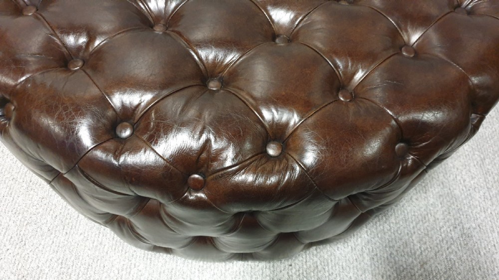 Large Round Leather Stool View IV