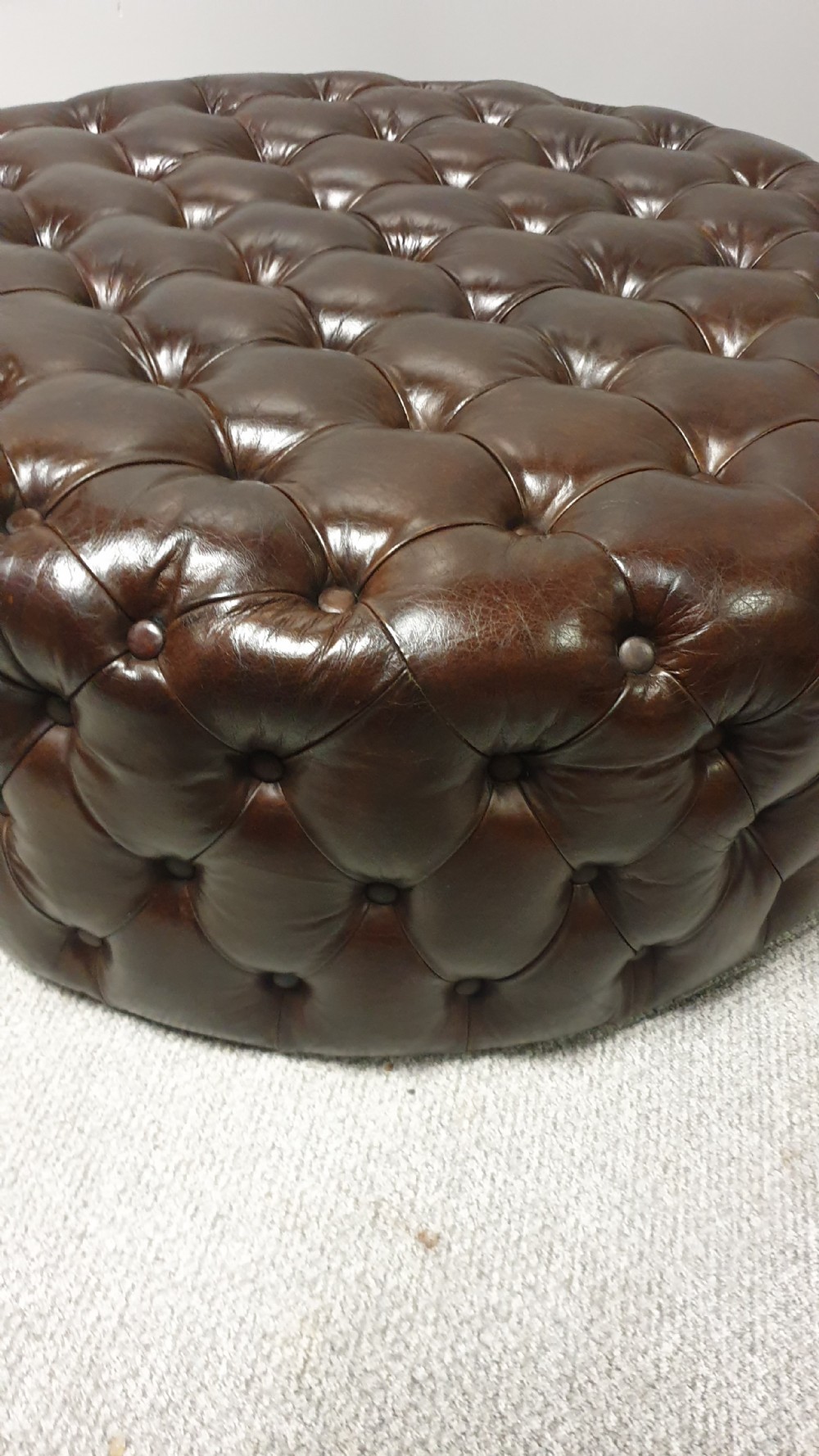 Large Round Leather Stool View V