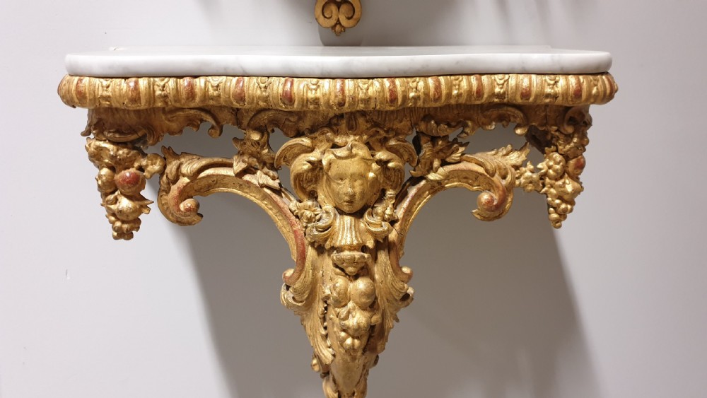 Outstanding C18th English Gilt Console Table and Mirror View V