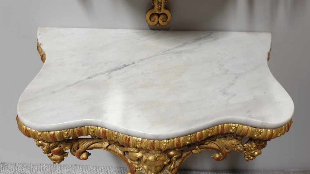 Outstanding C18th English Gilt Console Table and Mirror View VII