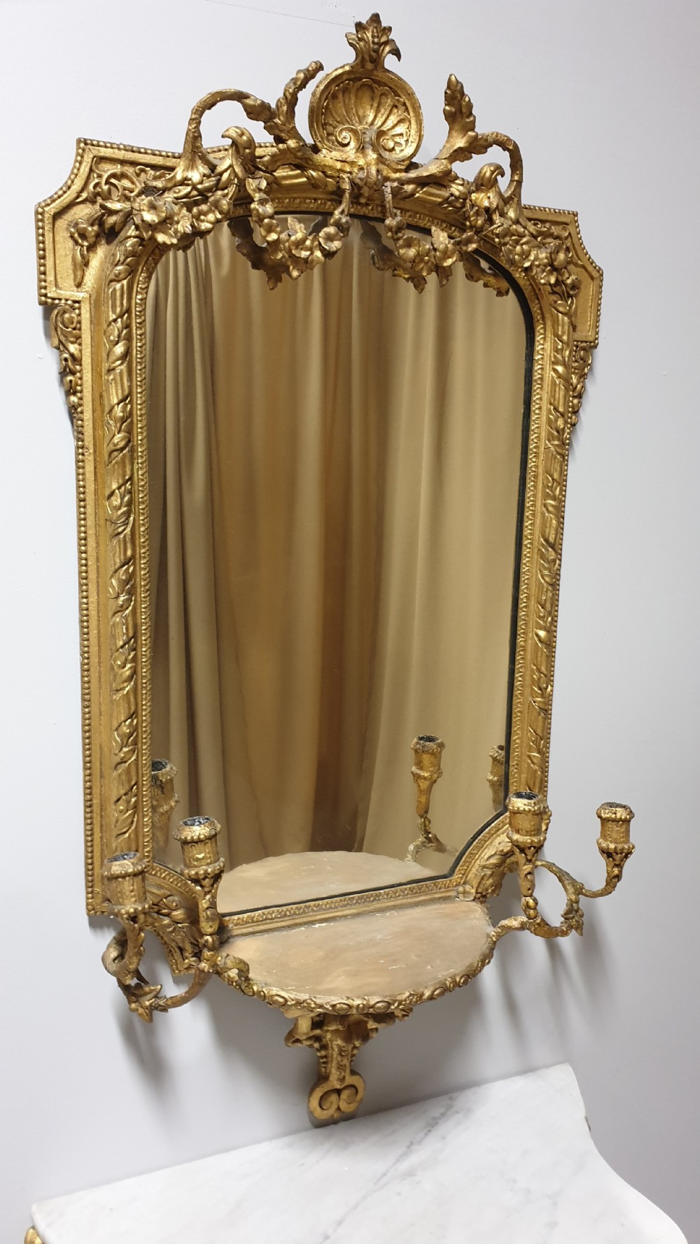 Outstanding C18th English Gilt Console Table and Mirror View IX