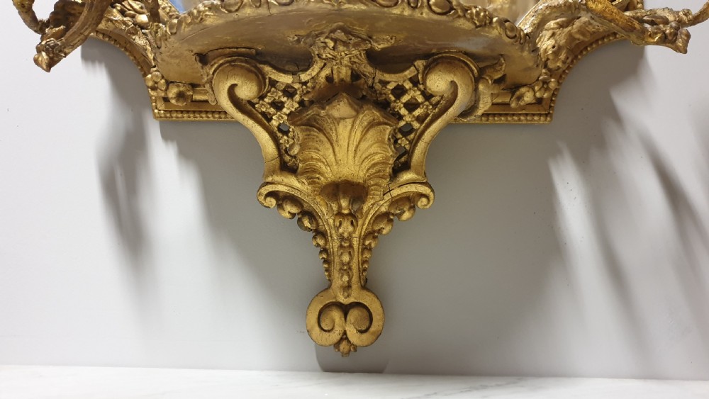 Outstanding C18th English Gilt Console Table and Mirror View XIII