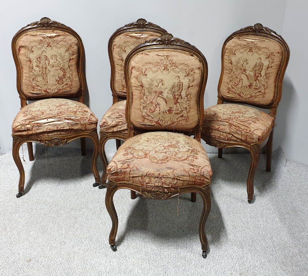 Four French Country House Salon Dining Chairs