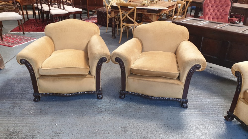 Excellent Mahogany Three Piece Suite View VIII