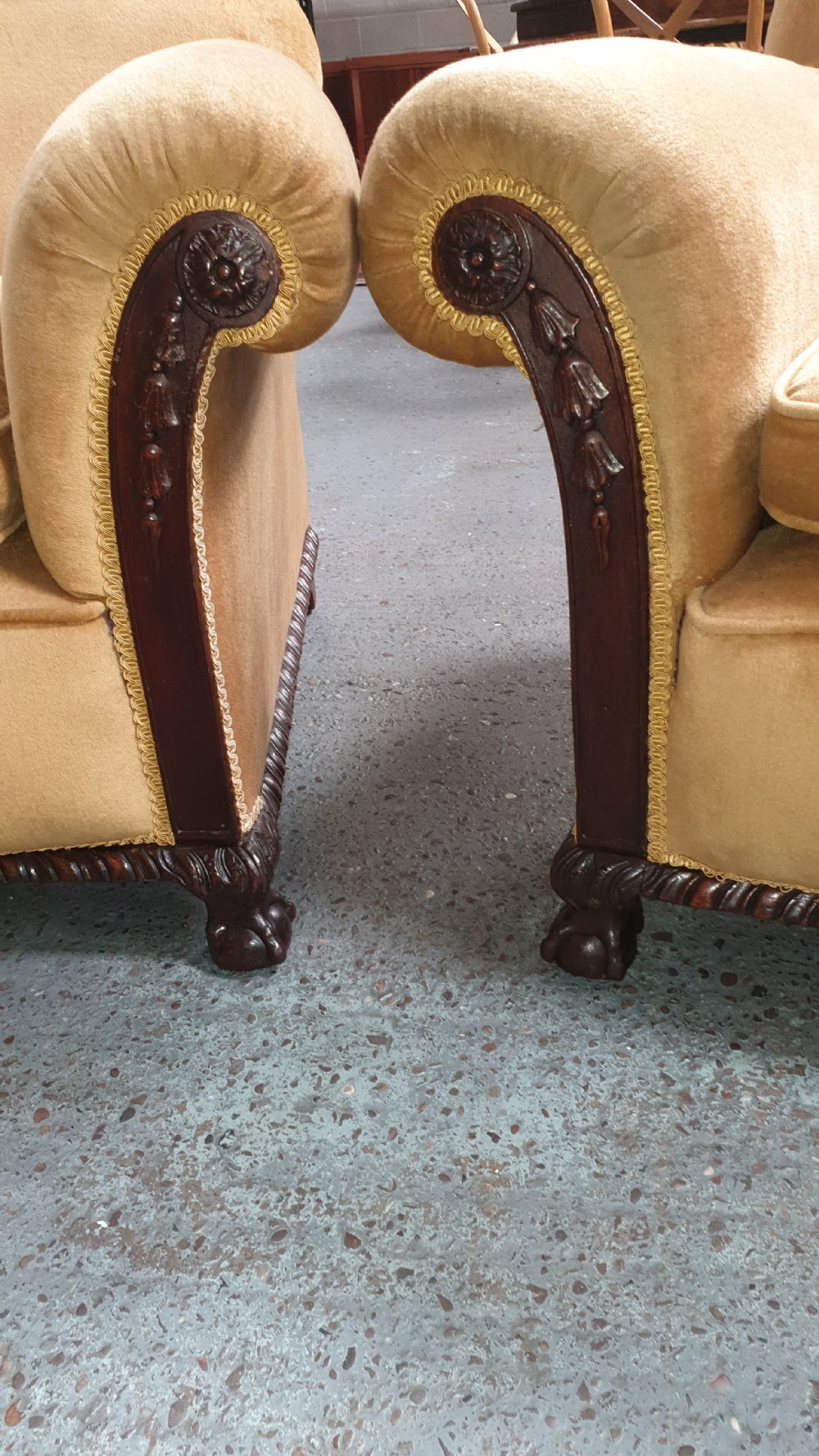 Excellent Mahogany Three Piece Suite View XI